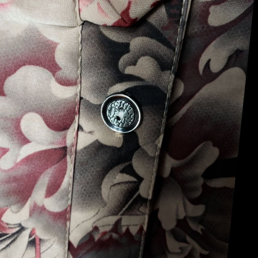 Floral Button-Up Short-Sleeve Blouse With Scalloped Edging Multicolor Size 21 - Picture 14 of 14
